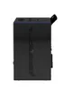 Side view of a black pellet stove on a white background. Produktbild-Vorschau