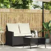 vidaXL Divano da giardino a 2 posti con cuscini e tavolo in Anteprima dell’immagine prodotto 3
