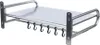 A stainless steel microwave shelf with six hooks. Podgląd zdjęcia produktu