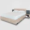 Modernes Holzbett mit 2 Nachtkommoden, Schlafzimmerset in Produktbild-Vorschau 11