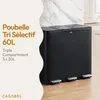 CASABEL Poubelle Tri Sélectif 3x20L, Acier Inox Noir, Voir les images du produit 2