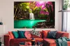 MuchoWow® Poster Wasserfall mit bunten Blumen und Bäumen - Produktbild-Vorschau 2