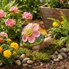 Gartenfigur Schildkröte Dekofigur 18 cm  Blumen-Relief Produktbild-Vorschau 2