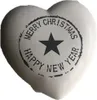Herz weiß mit Merry Christmas und Stern Happy New Year Produktbild-Vorschau 1