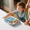 Edelstahl Brotdose Kinder 800ml Metall Bento Lunchbox mit 4 Produktbild-Vorschau 5
