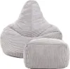 icon Sitzsack Bean Bag Dalton mit Hocker, Grau, Cord, Groß, Produktbild-Vorschau 4