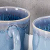 6er Set Steingut Becher 350ml Tasse Blau Kaffeetassen Produktbild-Vorschau 5