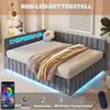 Gestoffeerd bed 140x200 cm, slaapbank met LED-verlichting, Productafbeelding-voorbeeld 6