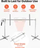 A rotisserie grill set with various features highlighted by text and icons. Voir les images du produit