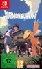 The cover art for the video game Digimon Survive, featuring characters and Digimon in front of a building. Produktbild-Vorschau