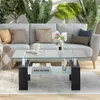 CLIPOP Couchtisch, Glas Wohnzimmertisch, 100x60x45cm Produktbild-Vorschau 3