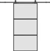 vidaXL Schiebetür mit Beschlag Schwarz 102,5x205 cm Produktbild-Vorschau 1