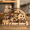 A close-up shot of a wooden marble run toy. Náhľad obrázku produktu