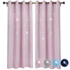 1 kus závěsu s výřezem 132 x 213 cm, hvězdy, neprůhledný Náhled obrázku produktu 1