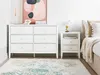 BELIANI Komoda biała MDF 6 szuflad złote uchwyty salon Podgląd zdjęcia produktu 2