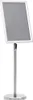 A silver A3 poster stand on a white background. Voir les images du produit