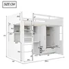 A diagram of a white bunk bed with dimensions labeled. Anteprima dell’immagine prodotto