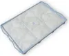 A white vacuum cleaner filter with a light blue frame, shown from a slightly elevated angle against a white background. Produktbild-Vorschau