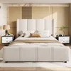 LVHOM Polsterbett 140x200cm mit USB und hohen Kopfteil, Mid Produktbild-Vorschau 1