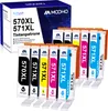 A product shot of multiple ink cartridges and their packaging. Produktbild-Vorschau
