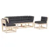 Design 5-tlg. Garten-Sofagarnitur mit Kissen Massivholz Produktbild-Vorschau 2