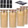 4er Set Vorratsglas mit Bambusdeckel und 8 Kreidetafel- Produktbild-Vorschau 1