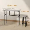 HOMCOM 6-teilig Essgruppe 2 Bartisch mit 4 Stühlen im Produktbild-Vorschau 3
