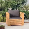 Fauteuil de jardin avec coussins gris foncé Bois de teck Voir les images du produit 2