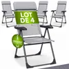 CASARIA® 4x Chaises de jardin pliantes Gris en aluminium Voir les images du produit 1