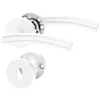 Two white door handles and a white keyhole escutcheon are shown against a white background. Produktbild-Vorschau