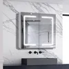 AICA LED Spiegelschrank 80x70cm Weiß Matt Produktbild-Vorschau 1