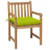 Gartenstühle 2 Stk. mit Hellgrünen Kissen Massivholz Teak Produktbild-Vorschau 2