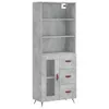 vidaXL Highboard Betongrau 69,5x34x180 cm Holzwerkstoff Produktbild-Vorschau 2