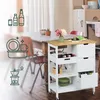Carrello da cucina Relaxdays, piano di lavoro, 3 cassetti, Anteprima dell’immagine prodotto 3