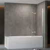 Duschabtrennung Faltbar Duschwand für Badewanne 120x140cm Produktbild-Vorschau 2