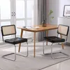 2er Set Esszimmerstühle Rattan Schwarz Modern Polster Produktbild-Vorschau 6