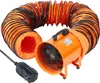 An orange industrial fan with a flexible orange duct attached, shown on a white background. Podgląd zdjęcia produktu