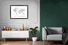 MuchoWow® Gerahmtes Poster Weltkarte - Weiß - Grau - Erde Produktbild-Vorschau 8