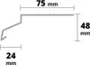 BP3 balkonová lišta ACARA, hliník lakovaný antracit, 48 mm, Náhled obrázku produktu 3