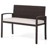 COSTWAY Banc de jardin en poly rotin avec coussins Voir les images du produit 1