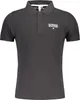 Herren Kurzarm-Poloshirt Schwarz mit Dreifarbigem Produktbild-Vorschau 1