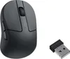 A black wireless computer mouse and its USB receiver are shown against a white background. Produktbild-Vorschau