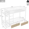 Merax Etagenbett 90x200 cm, Eisenrahmen Kinderbett mit Produktbild-Vorschau 5