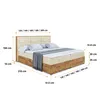A diagram of a boxspring bed with dimensions indicated. Produktbild-Vorschau