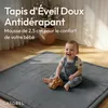 CASABEL Tapis d’Éveil Bébé Velours Gris 150×180 cm, Épais Voir les images du produit 3