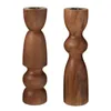 Set van 2 houten kandelaars, walnoot, 25 cm. Houten Productafbeelding-voorbeeld 1