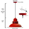 Hängelampe Metall Rot Retro Pendelleuchte Produktbild-Vorschau 2