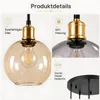 ZMH Hanglamp 5 lichts glas 160cm hoogte verstelbare Productafbeelding-voorbeeld 3