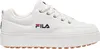 A white Fila sneaker with a thick platform sole and a gum-colored tread. Produktbild-Vorschau