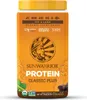 A product shot of a Sunwarrior Classic Plus Organic Protein powder container in Chocolate flavor. Podgląd zdjęcia produktu